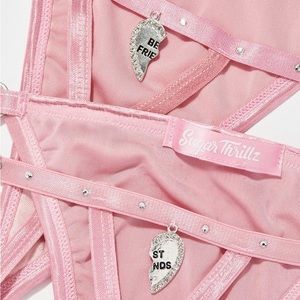 Sugar Thrillz BFF 4ever Thong Set in BLACK
